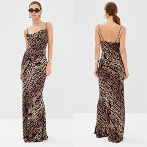 Good American Chiffon Bias Cowl Maxi Dress